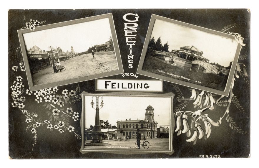 Postcard - Three views of Feilding