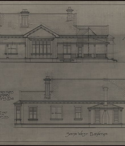 L. G. West & Son, Plans for Additions and Alterations to Ashlea, Tokomaru