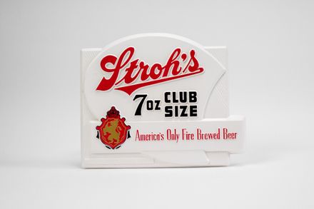Stroh's 7 oz Club Size Plastic Sign