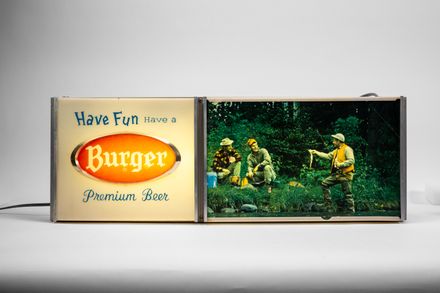Burger Beer Fishing Lighted Sign