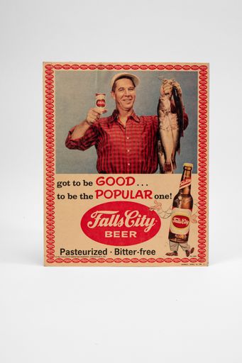 Falls City Beer Fishing Cardboard Sign