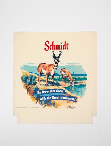 Schmidt Beer Pronghorn Antelope Sign Insert