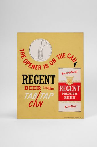 Regent Beer Tab/Tap Can Cardboard Sign