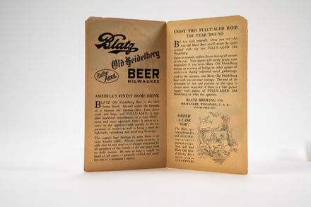 Blatz Old Heidelberg Beer Pamphlet