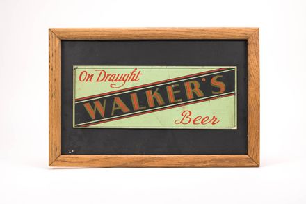 On Draught Walker's Beer Foiled Cardboard Sign