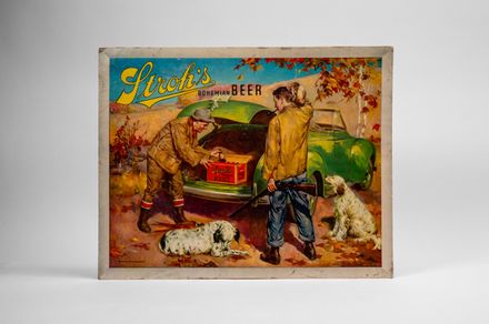 Stroh's Bohemian Beer Hunting Cardboard Sign