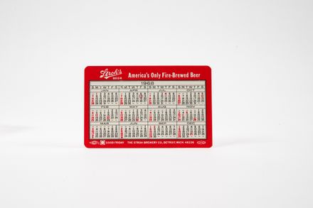 Stroh's Beer 1968 Pocket Calendar