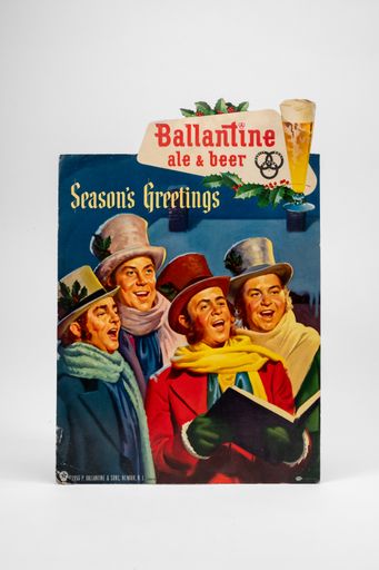 Ballantine Carolers Cardboard Sign