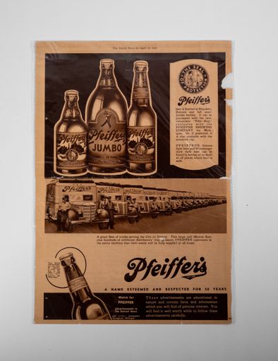 Pfeiffer's Detroit Tigers 1939 Newspaper Ad