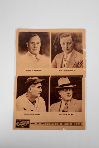 Pfeiffer's Detroit Tigers 1939 Newspaper Ad