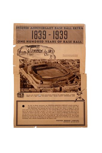Pfeiffer's Detroit Tigers 1939 Newspaper Ad