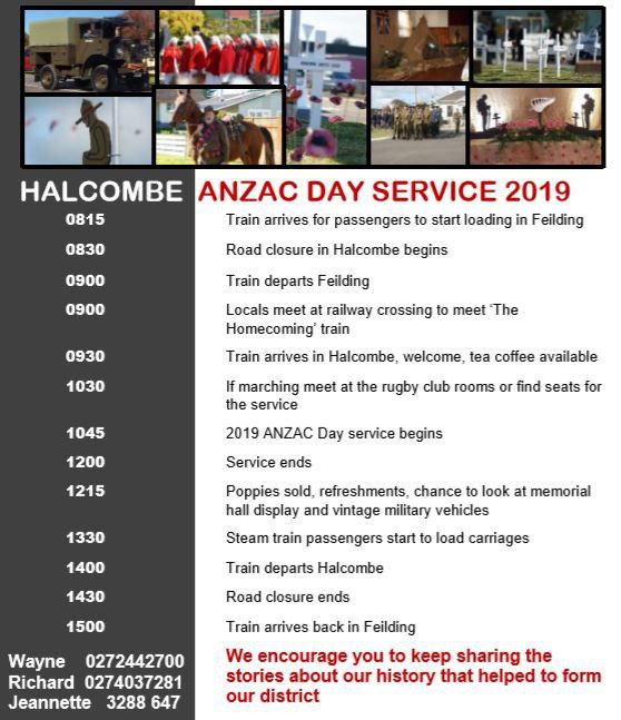 Halcombe Anzac Service 2019 Halcombe Anzac Service 2019